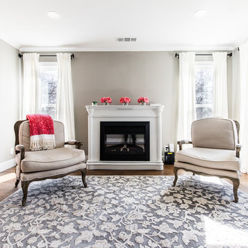 Craftsman Home L\living Room and Fireplace After Restoration