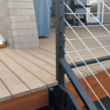 Cable Railings & Steel Stair on New Deck