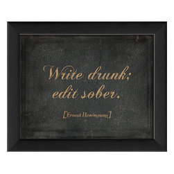 The Artwork Factory - Write Drunk Edit Sober Framed Artwork - Prints And Posters
