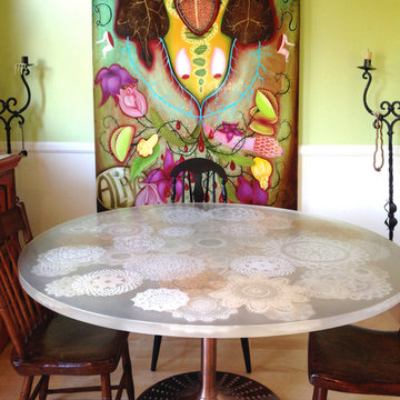 Lace-Embedded Dining Table