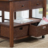 Benzara BM172030 Wooden Kitchen Cart With Storage Drawers Brown