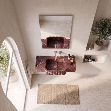 Rosso Levanto Marble Sinks | Dramatic Cherry Red Stone Collection