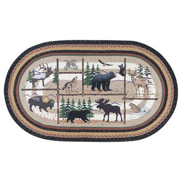 Lodge Animals Oval Patch 3'x5'