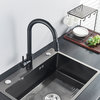 Black/Brushed nickel Kitchen Faucet Smart Touch Induction Sensitive Mixer Tap, Black