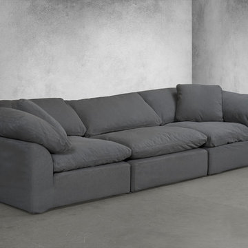 Sunset Trading Cloud Puff 3 Piece Slipcovered Modular Sectional Sofa - Performa