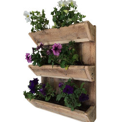 Rustic Outdoor Pots And Planters 3-Tier Urban Acres Wall Planter