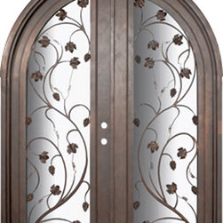Vineyard 72x96 Wrought Iron Wine Room door 14 Gauge Steel - Front Doors