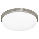 Jesco Lighting - Envisage 14.38" 23W 4000K 1-LED Round Medium Brushed Nickel White Acrylic Glass - The CM402 series is the next generation of residential and commercial fixtures incorporating JESCO's exclusive Driverless AC LED technology. Operating directly off of AC voltage, no secondary LED driver is required. The round, impact resistant, acrylic lens is available in either a 11-Inch or 13-Inch diameter. The 11-Inch fixture incorporates a 15W LED module which emits 1120 lumens from the fixture providing a similar lumen output to a 75W incandescent lamp. The 13-Inch fixture uses a 23W LED module emitting 1560 lumens from the fixture providing a similar light output to a 100W incandescent lamp. Both fixtures can be dimmed by most standard incandescent, electronic or magnetic low voltage, and CFL/LED dimmers. Operating at 277 Fixture provides superior thermal management for true 50,000 hours of operation with 70% lumen maintenanceDimmable 10-100% with most leading or trailing edge incandescent or low voltage dimmersPatent pending inrush current