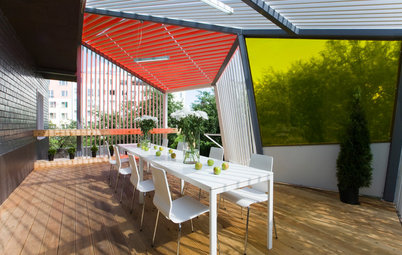 Terrasse de la Semaine :  Des panneaux colorés pour un décor futuriste