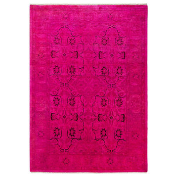 Fine Vibrance, One-of-a-Kind Hand-Knotted Area Rug Pink, 4' 1" x 5' 10"