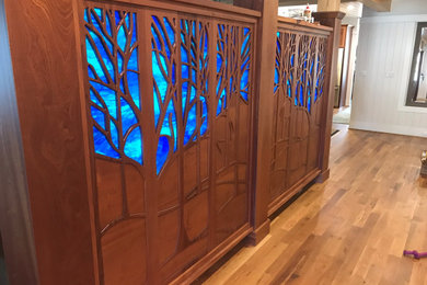 Example of a mid-sized eclectic hallway design in Charlotte
