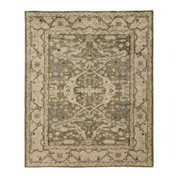 Darcy Hand Knotted Rug in Green - Area Rugs