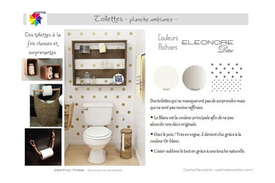 Powder room - transitional powder room idea in Brussels