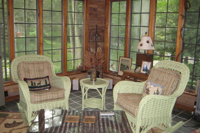 Inspiration for an eclectic exterior home remodel in Charlotte