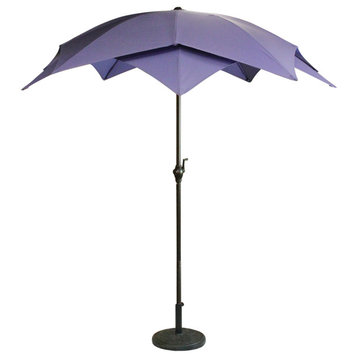 8.85' Outdoor Patio Lotus Umbrella with Hand Crank Purple