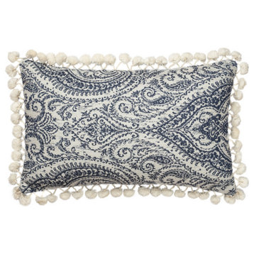 Linum Home Textiles Anchor Decorative Pillow Cover, Blue, Lumbar