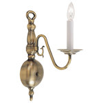 Livex Lighting - Williamsburgh Wall Sconce, Antique Brass - Simple, yet refined, the traditional, colonial wall sconce is a perennial favorite. Part of the Williamsburgh series, this handsome sconce is a timeless beauty.
