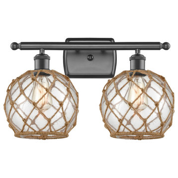 Innovations Lighting 516-2W Farmhouse Rope Farmhouse Rope 2 Light - Oil Rubbed
