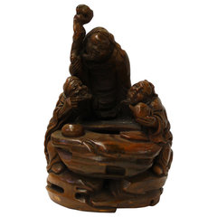 Chinese Bamboo Carved Kid Figure Display cs2082S Chinese Bamboo Carved Kid Figure Display cs2082S