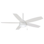 Minka-Aire - Minka-Aire Airetor 52" Indoor Ceiling Fan in Flat White - This indoor ceiling fan from Minka Aire is a part of the Airetor collection and comes in a flat white finish. It measures 52" long x 52" wide x 15" high. This fan includes an integrated LED light kit. For indoor use.  This light requires 1 , 16W Watt Bulbs (Not Included) UL Certified.
