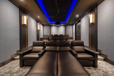 Home theater - contemporary home theater idea in DC Metro