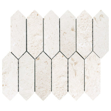Shell Stone Limestone Strada Design on 12"x12" Mosaic Tile (10 sqft per box)