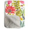 Succulent Floral Sherpa Throw Blanket
