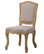 Chateauneuf Weathered Oak Upholstered Dining Side Chair, Beige