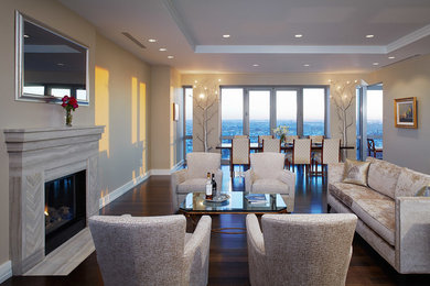 Example of a trendy living room design in Philadelphia