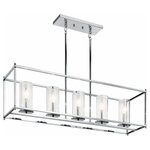 Kichler Lighting - Kichler Lighting 43995CH Crosby - 5 Light Linear Chandelier - with Contemporary - Streamlined and simple, the Crosby 5-light linearCrosby 5 Light Linea Chrome Clear Glass *UL Approved: YES Energy Star Qualified: n/a ADA Certified: n/a  *Number of Lights: 5-*Wattage:60w Incandescent bulb(s) *Bulb Included:No *Bulb Type:Incandescent *Finish Type:Chrome