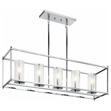 Kichler Lighting 43995CH Crosby - 5 Light Linear Chandelier - with Contemporary