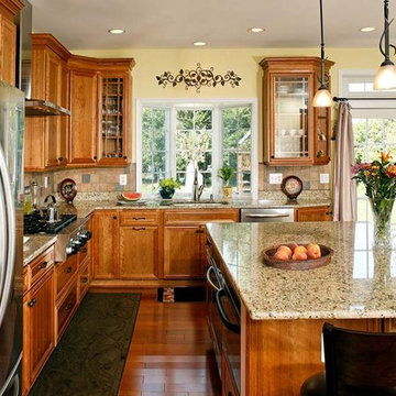 Large Kitchen Addition Opens to Patio for Enhanced Family Living