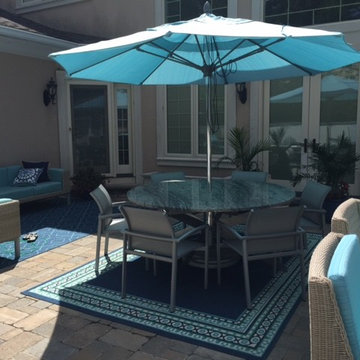 Vintage-Modern Exterior Patio and Kitchen