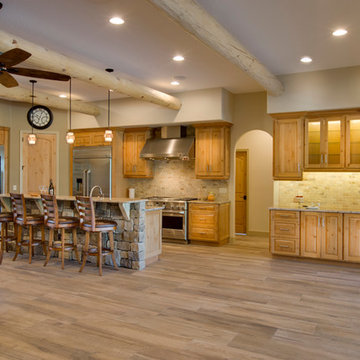 Custom alder cabinetry in kitchen and dining area