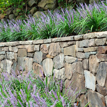 Dry Stack Stone Wall Landscape Architecture Belmont, MA