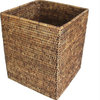 Square Waste Basket, Antique Brown