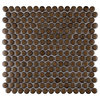 Hudson Penny Round Brownstone Porcelain Floor and Wall Tile