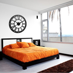 Abbey XXL 38" Round Wood w/Aluminum Hands on Floating Dial Clock - Wall Clocks