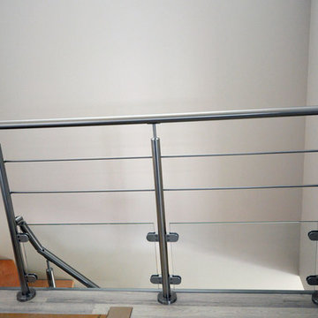 Rampe d'escalier et garde-corps d'étage tout inox