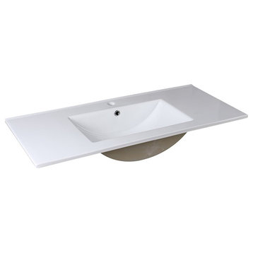 Fresca Allier 40" White Integrated Sink with Countertop