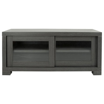 Davis Tv Cabinet, Dark Gray, Charcoal, Woodgrain