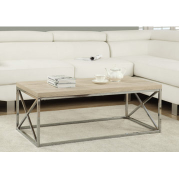 X Trestle Light Natural And Chrome Coffee Table