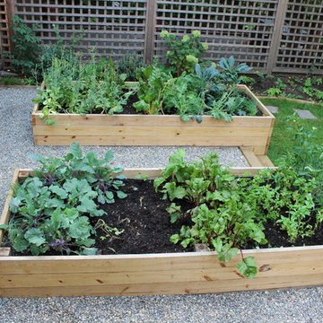 Vegetable beds built into stairs
