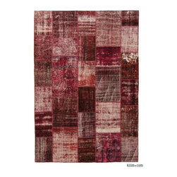 Over-dyed Turkish Patchwork Rug - Area Rugs