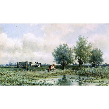 Willem Roelofs A Summer Landscape With Grazing Cows Wall Decal