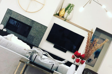 Living room - modern living room idea in Boise