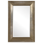Uttermost - Uttermost Valenton PU and MDF Wood Decorative Mirror in Champagne Silver - This elegant design features a gracefully sloped surface with a refined, channeled texture, finished in a warm champagne. Mirror features a generous 1.25" bevel. May be hung horizontal or vertical. With the advanced product engineering and packaging reinforcement, uttermost maintains some of the lowest damage rates in the industry. Each product is designed, manufactured and packaged with shipping in mind.