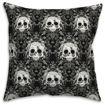 Sugar Skull Pattern 18x18 Spun Poly Pillow