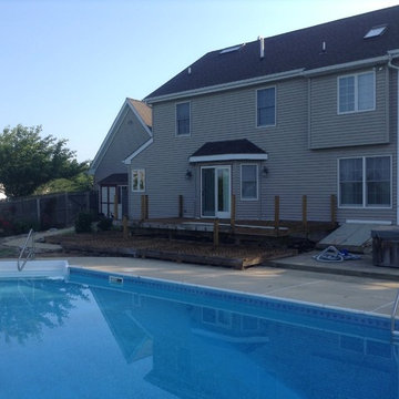 Pressure Treated Pool Deck with Solar Caps