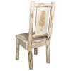 Montana Woodworks Wood Side Chair with Laser Engraved Pine Design in Natural